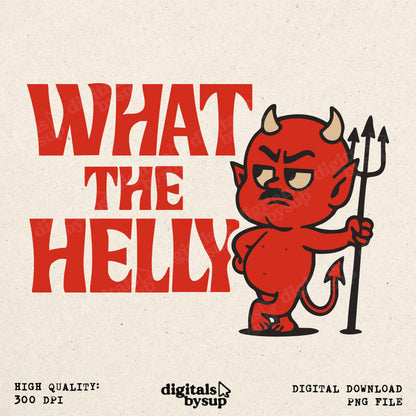 Funny Devil PNG: Retro Sarcastic Humor Clipart (Digital Download)