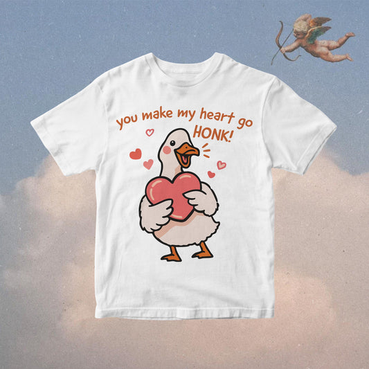 Funny Valentine Goose PNG: Pink Kawaii Shirt Design (Digital Download)