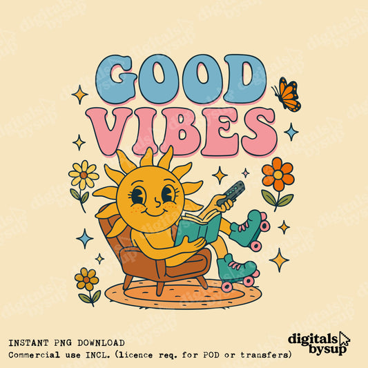 Retro Roller Skate PNG: 70s Groovy Sunshine Clipart (Digital Download