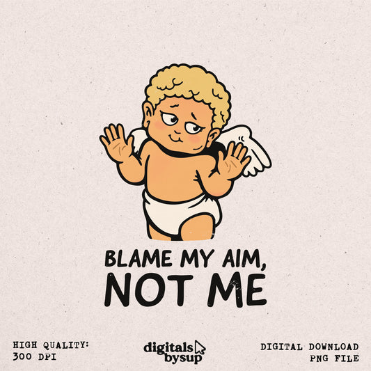 Funny Cupid PNG: Valentine's Day T-shirt Design (Digital Download)