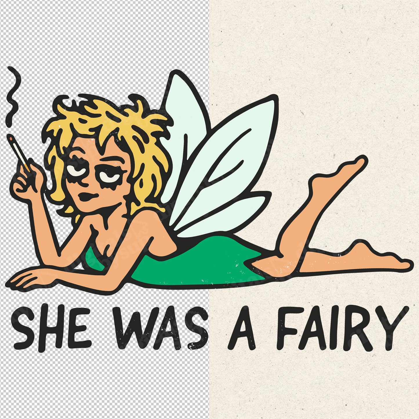 Goth Fairy PNG - Fantasy Grunge Design for POD (Digital Download)