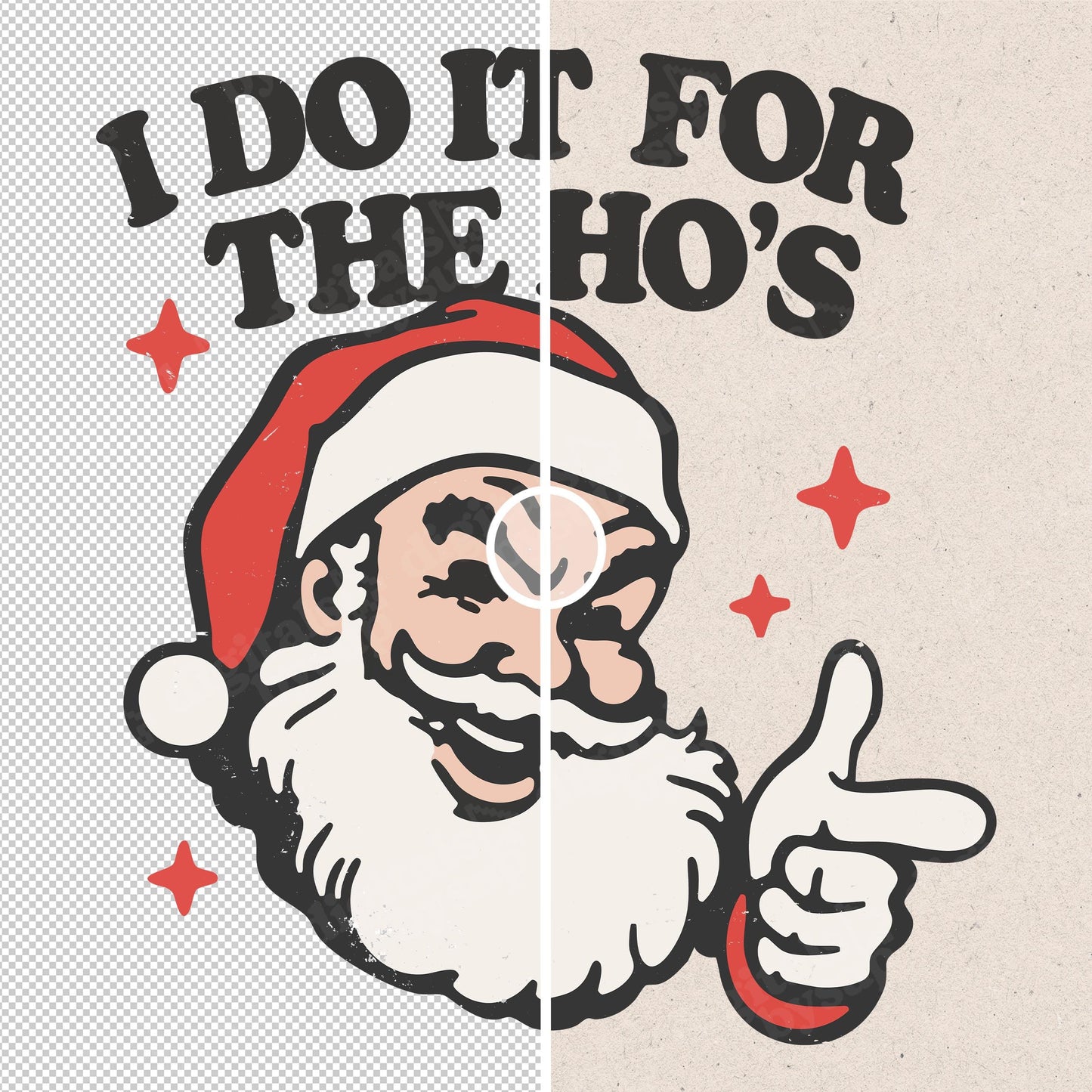 Funny Santa PNG: Naughty Christmas Design (Digital Download)