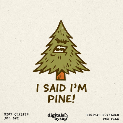 Christmas Tree PNG: Funny & Sarcastic Angry Pine Design (Digital Download)